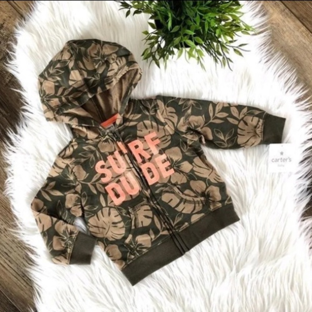 Baby Boys Hoodie 9mo Carter’s Zip Up NEW